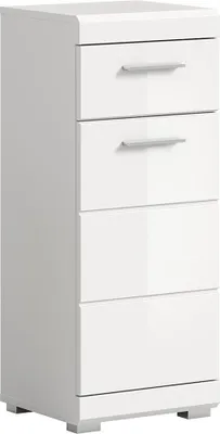 Produktbild von Badezimmer Unterschrank, 37 cm breit, in weiß mit weiß Hochglanz - SIROCO-158