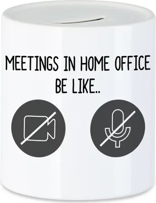 Produktbild von Meetings In Home Office Be Like Spardose Internet Homeoffice Heimarbeit Meetings Lautsprecher Internetverbindung