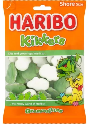 Obrázek produktu pro Haribo Kikkers ovocná žvýkačka 250 g – měkké žabí přesnídávky vhodné pro děti