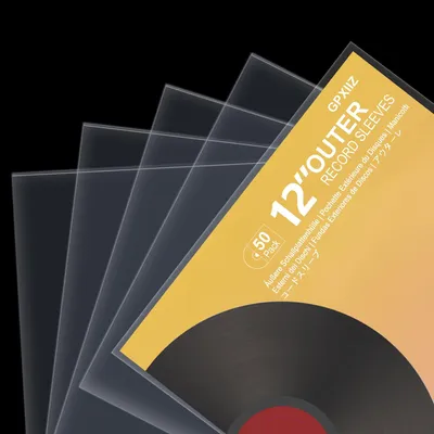 Produktbild von 50 transparente Vinyl-Schutzhüllen, 12 Zoll, zum Schutz von Schallplatten