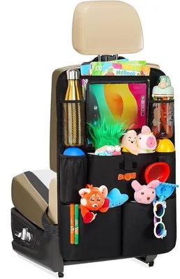 Produktbild von Famanu Autositz Organizer mit Rückbank-Schutz, 8 Fächern und Tablet-Halter bis 11 Zoll, wasserabweisend