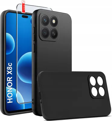 Immagine prodotto di Custodia nera opaca in silicone Slim per Honor X8C + VETRO 9H