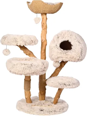 Productafbeelding van Krabpaal - Kattenboom - Klimpaal - Kattenmeubel - Krabmeubel - Medium Groot 128 cm Hoog