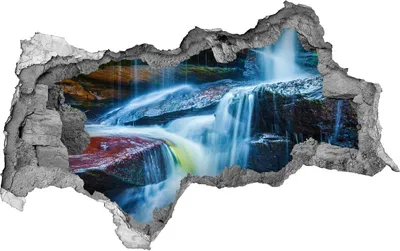 Produktbild von Selbstklebender Loch-3D-Aufkleber 95x73 cm tropischer Wasserfall