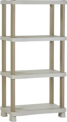 Image de Étagère Plastique PLASTIKEN, 70 x 45 x 141 cm, 4 étages, Beige