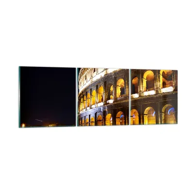 Produktbild von Bilder auf glas - Coloseum Rom Architektur - 150x50cm - Glasbilder - Wandbilder - Kunstdruck - zum Aufhängen bereit - Wanddekoration aus Glas - Glas Bilder - Wandbild auf Glas - GCA150x50-1334
