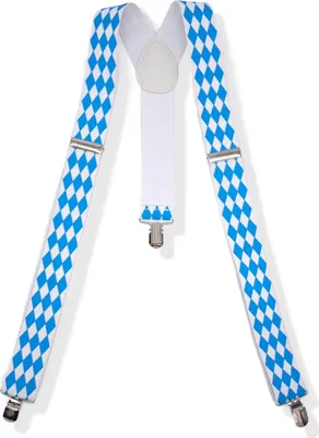 Produktbild von bayerischer Hosenträger BAVARIA 1 bayerische Raute blau/weiß für Oktoberfeste, Fasching und Kostüm-Partys