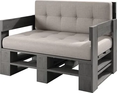Produktbild von Lermowood Palettenmöbel Mp Sofa 120 x 80 x 30 cm Grau | Europaletten Indoor und Outdoor Lounge Gartenmöbel Holz Gartenmöbel Set Lounge Möbel Terrasse Balkon Loft Stil Paletten