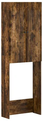 Image de Armoire de toilette ALKMAAR, finition bois imitation chêne, dimensions 66 x 25,5 x 190 cm