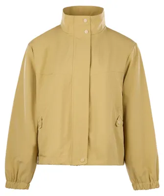 Produktbild von Damen Jacke beige Größe M mit Stehkragen und Frontreißverschluss mit Druckknöpfen