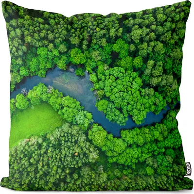 Produktbild von VOID Fluß Wald River Landschaft Kissenbezug Kissenhülle Polyester wasserfest Outdoor Garten Kissen Deko