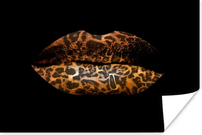 Produktbild von MuchoWow® Poster Lippen - Tigerdruck - Schwarz 120x80 cm - Bilder