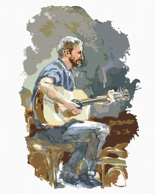 Zdjęcie produktu dla Zuty - Painting by Numbers - GUITARIST, 40x50 cm, rozciągnięte płótno na ramie