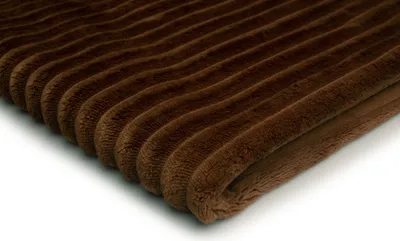Produktbild von Minky Streifen Strickwaren, Dunkle Toffees 50 x 160 cm