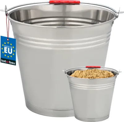 Produktbild von KOTARBAU® Metalleimer 12 L Lebensmittelecht Blecheimer Edelstahl Eimer Putzeimer Rostbeständig Ascheeimer Eimer aus Stahl
