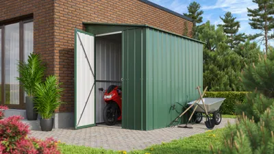 Obrázek produktu pro Plechový zahradní domek GLOBEL Lean To 58 144 x 234 cm zelený