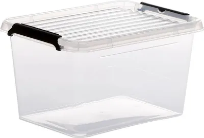 Produktbild von 5Five Aufbewahrungsbox mit Deckel - Clip Box - 2 Liter - 19 x 15 x 11 cm - Kunststoff - transparent