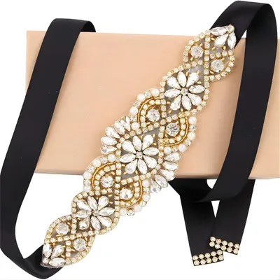 Produktbild von Eleganter Damen Bindegürtel in Schwarz/Weiß/Gold KP40069