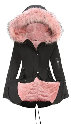Imagen del producto de Parka para mujer - Forrada de forro polar y resistente al viento - Color rojo
