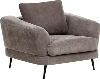 Obrázek produktu pro BELIANI Křeslo taupe žinylkové čalounění železné nohy s područkami moderní styl obývací pokoj ložnice