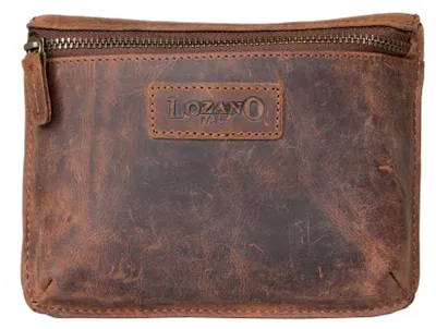 Produktbild von Kleine Leder Gürteltasche „Lozano“ – kompakte Echtleder Tasche für den Gürtel mit Stofffutter, braun