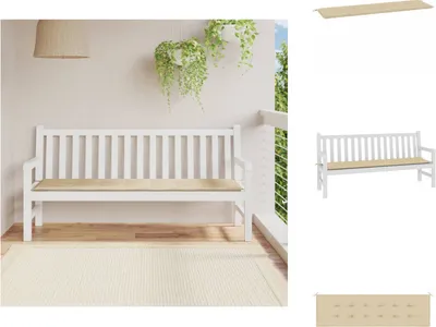 Image de vidaXL Coussin pour banc de jardin Beige 180x50x3 cm Tissu Oxford - Coussin d'assise