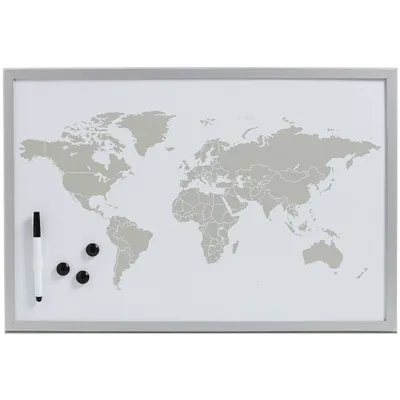 Zdjęcie produktu dla Tablica magnetyczna World + 3 magnesy, 60x40 cm, ZELLER