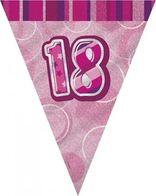 Produktbild von 18. Geburtstag | Wimpelkette pink