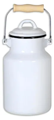 Produktbild von Milchkanne 4 Liter mit Deckel und Tragegriff, Emaille weiß, 16 x 16 x 10 cm