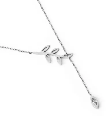Immagine prodotto di Elegante collana in acciaio argento Fallness