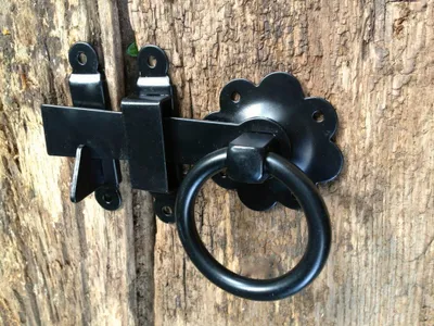 Produktbild von Torriegel - Torverschluss mit-Ring, rustikaler Verschluss für Tor oder Gartentor