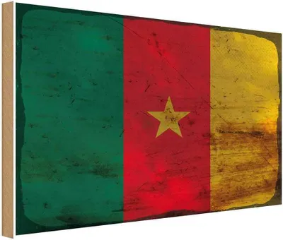 Zdjęcie produktu dla vianmo Drewniany znak 30x40 cm Kamerun Flag of Cameroon