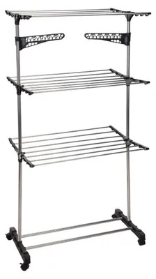Obrázek produktu pro Řešení pro koupelny | Sušák na prádlo na kolečkách – věžový sušák – stojanový sušák – kovový – 165 x 80 x 57 cm – sušák na prádlo – praktický