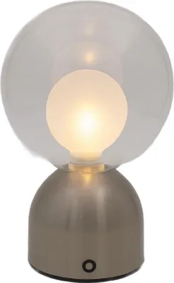 Obrázok produktu pre Luxus Europe - Stolná lampa Lina strieborná - Bezdrôtová LED stolná lampa pre vnútorné použitie – Nabíjateľná cez USB-C