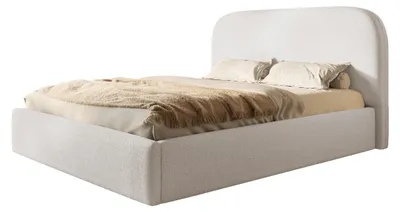 Produktbild von Bett Verona 90x200, Bettkasten und Metallrahmen, Catch-Me-Stoff, Weiß