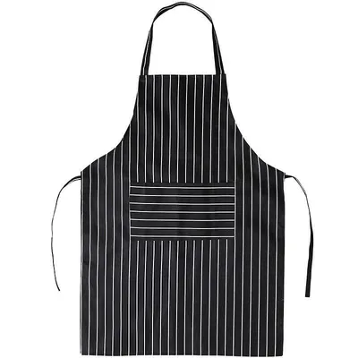 Produktbild von 1 Pcapron Erwachsene, verstellbare Latzschürze Antifouling mit Taschen, schwarz-weiß gestreifte Halfterschürze für Unisex, geeignet für Familienküchen, Restaura