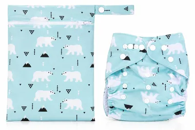 Imagen del producto de Pañal de natación reutilizable con bolsa impermeable, talla única para bebés de 0 a 3 años