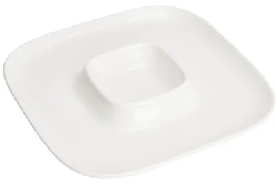 Produktbild von Excellent Houseware Snacks / Tapas Servierplatte - Poselein - weis - 26 cm - mit Fachern - rund