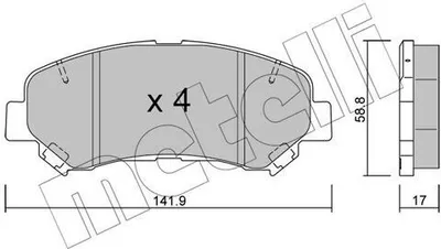 Produktbild von METELLI Bremsbeläge Satz Vorne Bremsklötze für NISSAN Qashqai / Qashqai +2 I (J10, NJ10) 22-0792-0
