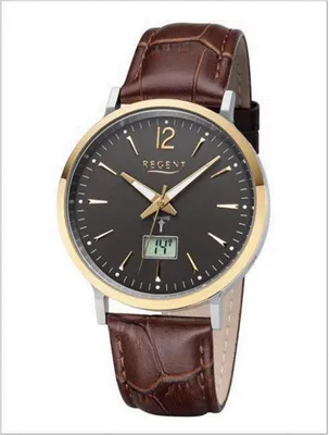 A close-up studio shot of a men's wristwatch.