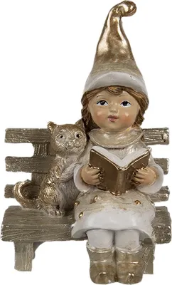 Zdjęcie produktu dla Clayre & Eef dekoracyjny krasnal 9 cm beżowy polyresin