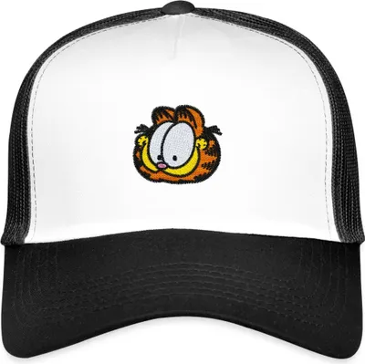 Produktbild von Spreadshirt Garfield Als Stick-Design Trucker Cap, One size, Weiß/Schwarz