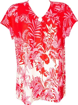 Immagine prodotto di Maglia donna RAGNO maxi t shirt manica kimono con motivo davanti misto viscosa articolo DN34T7, 5 - QUINTA, Viscosa 96%,Spandex 4%
