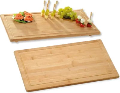 Immagine prodotto di Kesper | Piastra da taglio e di protezione Duo | in bambù | 50 x 28 x 4 cm ciascuna | perfetta per coprire i piani cottura in vetroVetroceramica