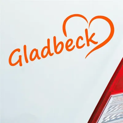 Produktbild von Auto Aufkleber Gladbeck Herz Stadt City Liebe Love 19,5x8 cm Orange Sticker Heckscheibenaufkleber