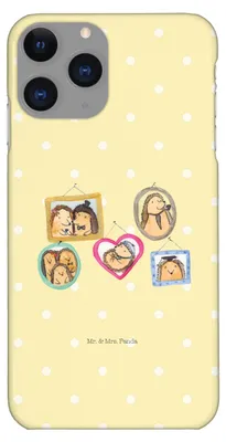 Produktbild von Mr. & Mrs. Panda Iphone 11 Pro Handyhülle Igel Familie - Gelb Pastell - Geschenk, Premium Kunststoff, Papa, Liebe, Handy Case, Mama, Muttertag, Bilder
