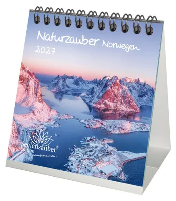 Produktbild von Naturzauber Norwegen Tischkalender 10x10cm für 2027 Natur Reise Land Urlaub - Seelenzauber