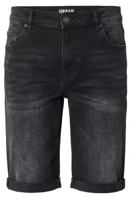 Zdjęcie produktu dla Męskie szorty dżinsowe Urban Classics Basic Slim Fit w kolorze czarnym z efektem sprania – rozmiar 30