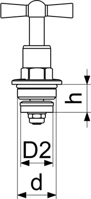 Obrázek produktu pro Js Knebel-Oberteil Mit O-Ring     Dn20, 3/4", Matt Verchromt