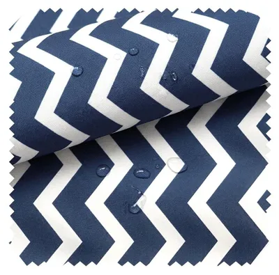 Produktbild von novely® OXFORD 210D - D133 Navy Weiß Zick Zack - Bedruckter Polsterstoff - Outdoor Dekostoff - Wasserabweisende Reißfeste Meterware 1lfm